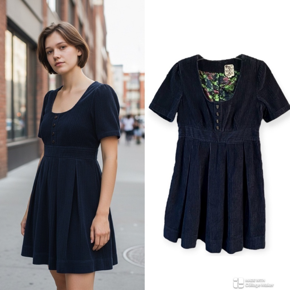 Anthropologie NWOT Tulle corduroy fit and flare dress